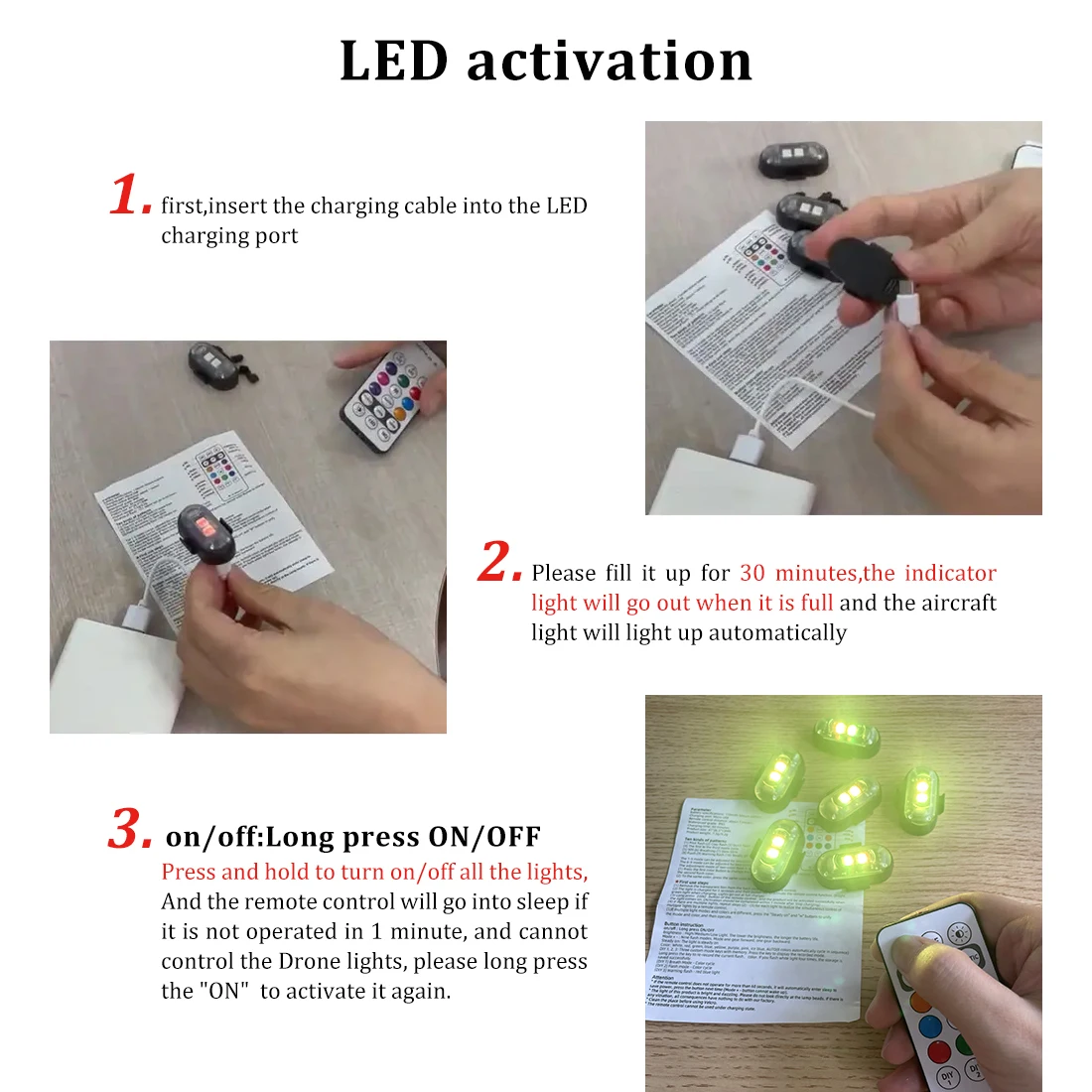 2/4/8Pcs Wireless Remote Contr - Drone Strobe Light review and price