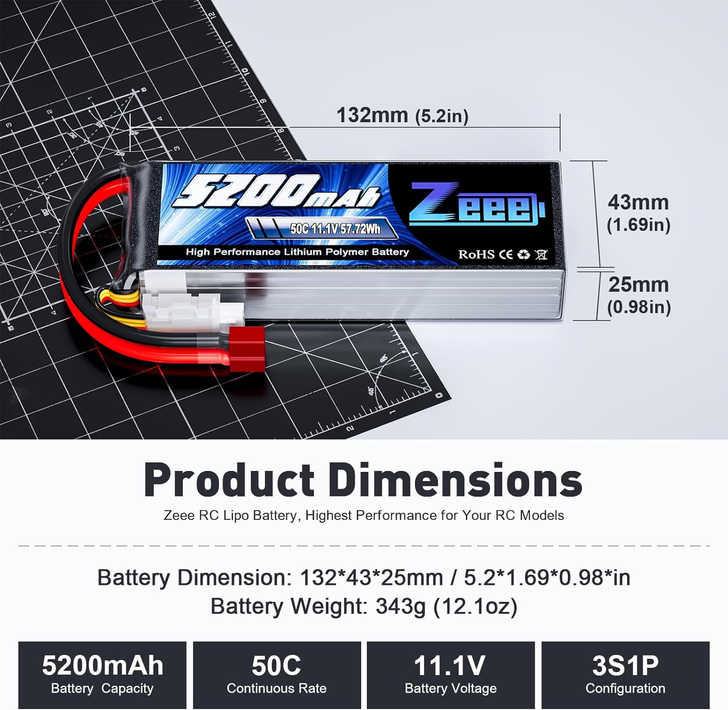 1/2units Zeee 11.1V 50C 5200mA - Drone Joystick Cover review and price